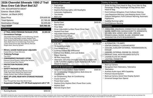 2026 Chevrolet Silverado 1500 LT Trail Boss