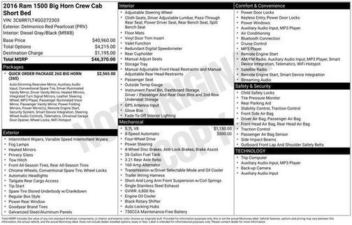 2016 RAM 1500 Big Horn