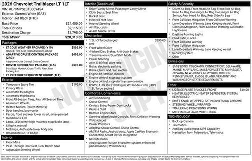 2026 Chevrolet Trailblazer LT