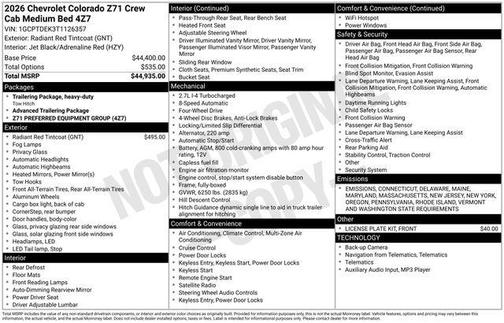 2026 Chevrolet Colorado Z71