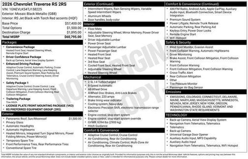 2026 Chevrolet Traverse RS