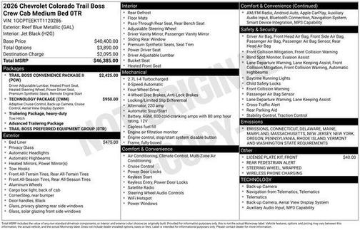 2026 Chevrolet Colorado Trail Boss