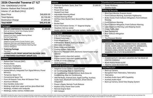 2026 Chevrolet Traverse LT