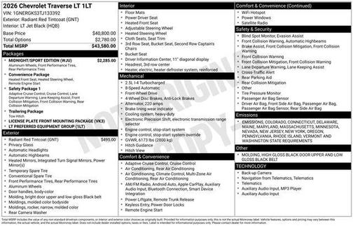 2026 Chevrolet Traverse LT