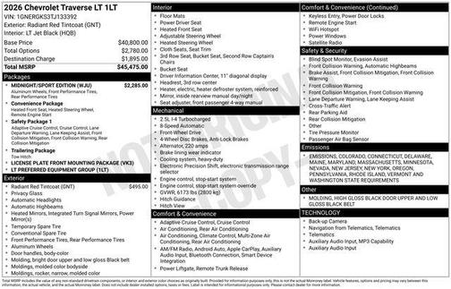 2026 Chevrolet Traverse LT