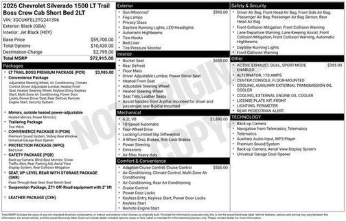 2026 Chevrolet Silverado 1500 LT Trail Boss