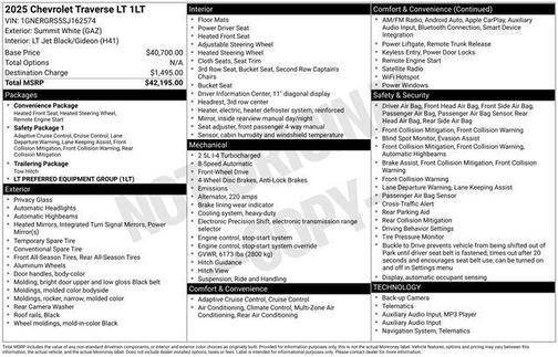 2025 Chevrolet Traverse LT
