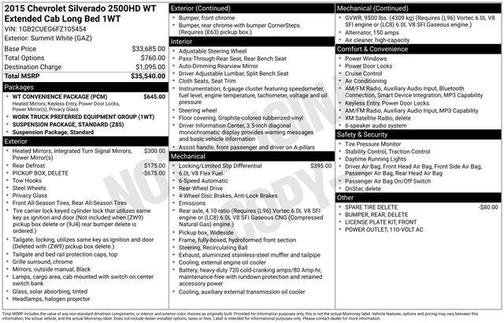 2015 Chevrolet Silverado 2500 WT