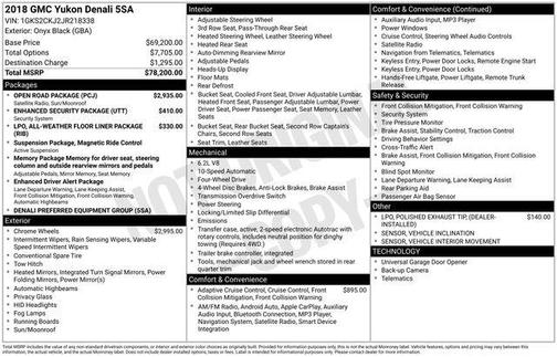 Onyx Black 2018 GMC Yukon Denali