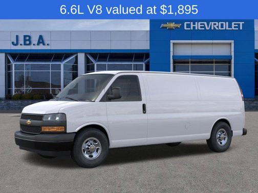 Summit White 2026 Chevrolet Express 3500 3500 Extended Wheelbase, WT, RWD