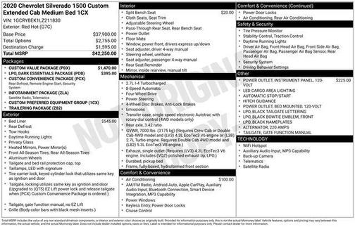 2020 Chevrolet Silverado 1500 Custom