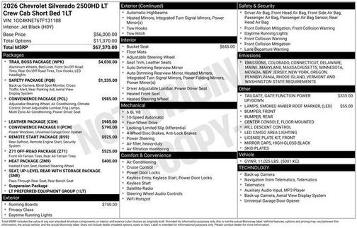 2026 Chevrolet Silverado 2500 LT