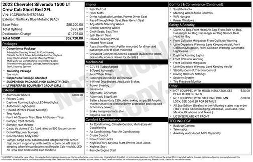 Northsky Blue Metallic 2022 Chevrolet Silverado 1500 LT