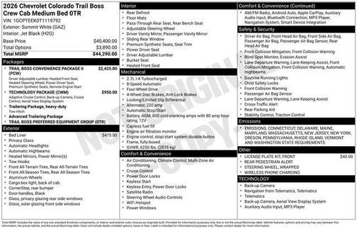 2026 Chevrolet Colorado Trail Boss