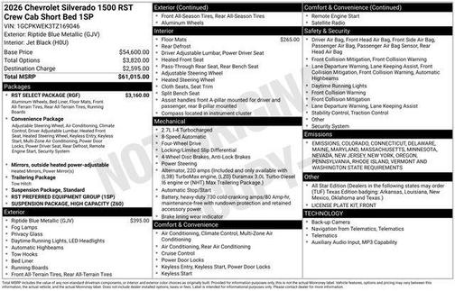 2026 Chevrolet Silverado 1500 RST