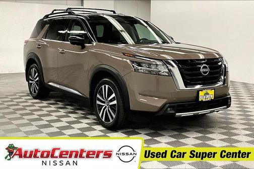 Baja Storm/Super Black Roof 2023 Nissan Pathfinder Platinum 4WD