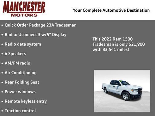 Bright White Clearcoat 2022 RAM 1500 Tradesman