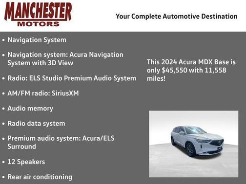 Platinum White Pearl 2024 Acura MDX Technology