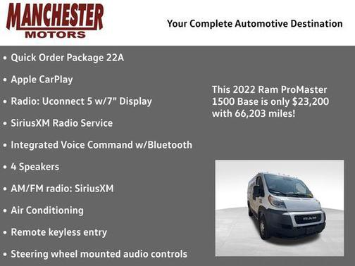 Bright White Clearcoat 2022 RAM ProMaster 1500 Low Roof