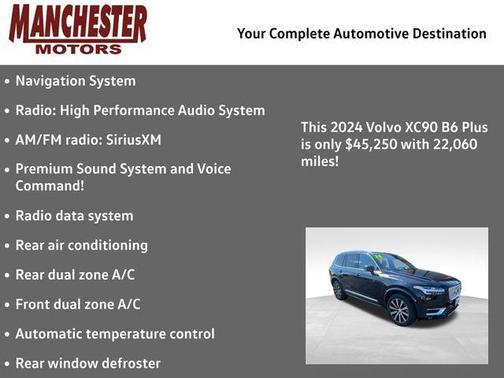 Onyx Black Metallic 2024 Volvo XC90 B6 Plus Bright Theme