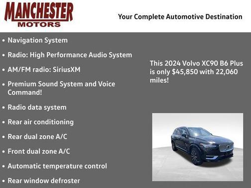 Onyx Black Metallic 2024 Volvo XC90 B6 Plus Bright Theme