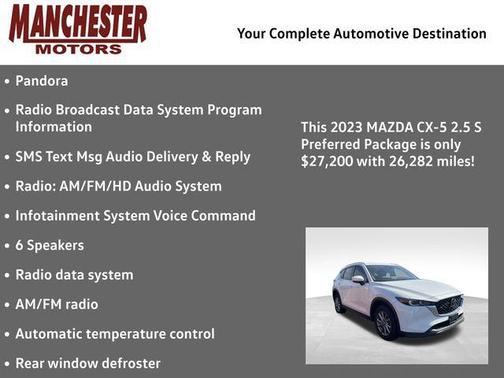 Rhodium White Metallic 2023 Mazda CX-5 2.5 S Preferred Package