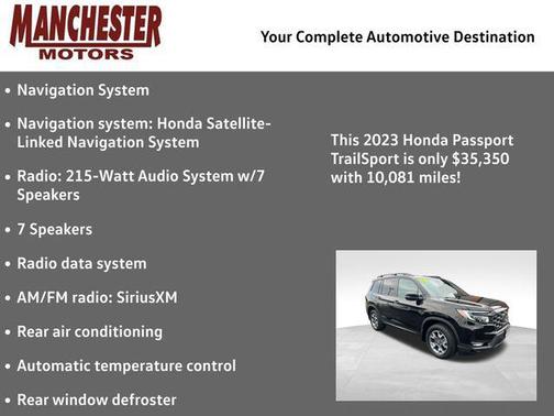 Crystal Black Pearl 2023 Honda Passport TrailSport