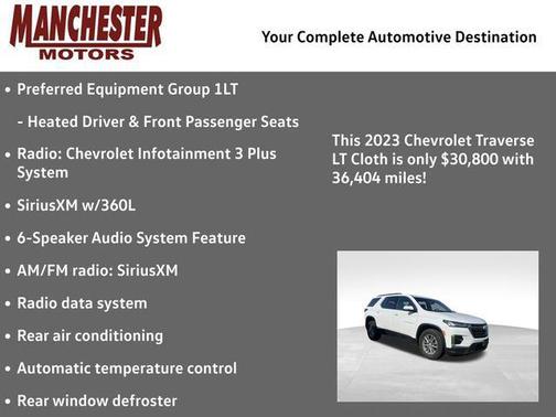 Summit White 2023 Chevrolet Traverse LT Cloth