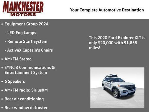 Star White Metallic Tri-Coat 2020 Ford Explorer XLT