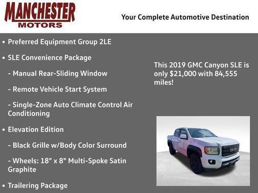 Summit White 2019 GMC Canyon SLE