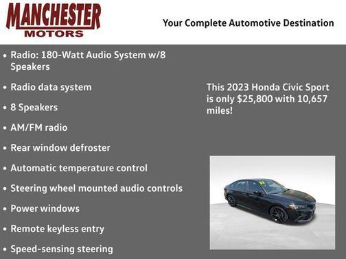 Crystal Black Pearl 2023 Honda Civic Sport