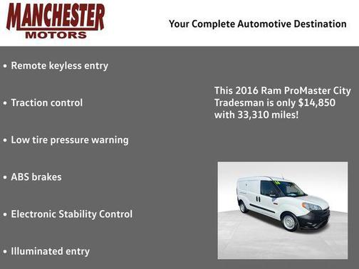 Bright White 2016 RAM ProMaster City Tradesman