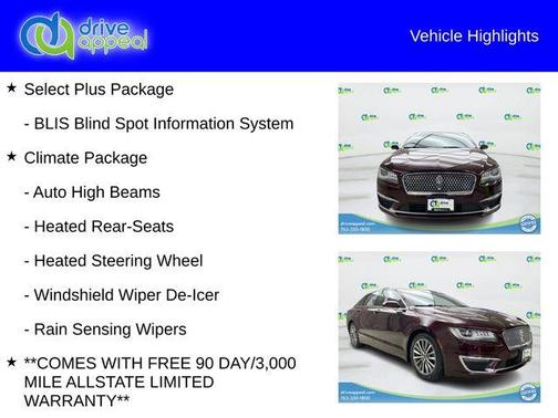 Burgundy 2017 Lincoln MKZ Select