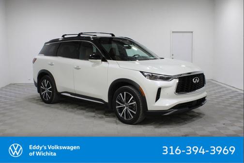 Majestic White/Black Obsidian 2024 INFINITI QX60 AUTOGRAPH