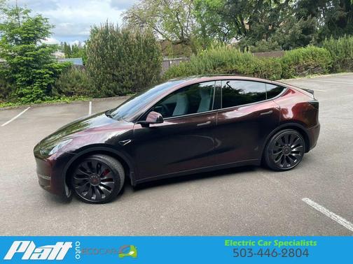 Maroon 2023 Tesla Model Y Performance Sport Utility 4D