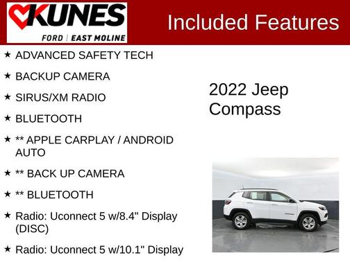 Bright White Clearcoat 2022 Jeep Compass Latitude