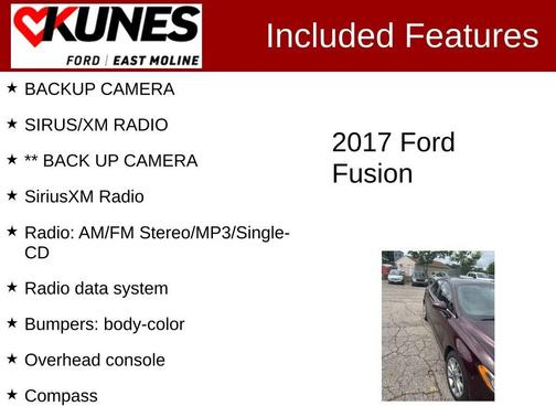 Burgundy 2017 Ford Fusion SE