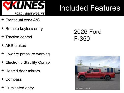 Ruby Red Metallic Tinted Clearcoat 2026 Ford F-350 Lariat Super Duty