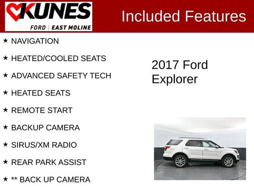 White Platinum Clearcoat Metallic 2017 Ford Explorer Limited