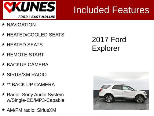 White Platinum Clearcoat Metallic 2017 Ford Explorer Limited