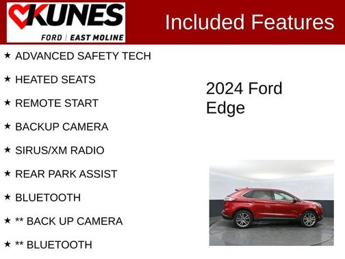 Red Metallic 2024 Ford Edge Titanium
