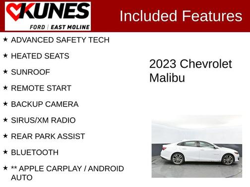 Summit White 2023 Chevrolet Malibu LT