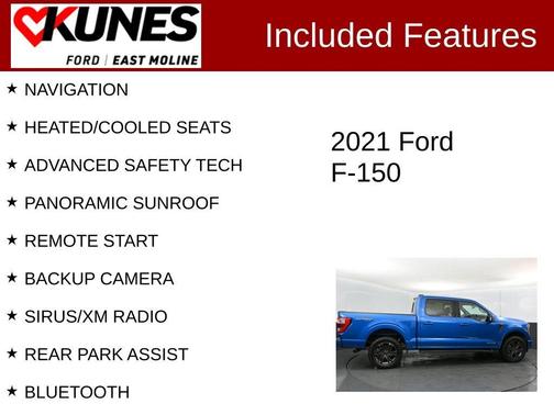 Blue 2021 Ford F-150 Lariat