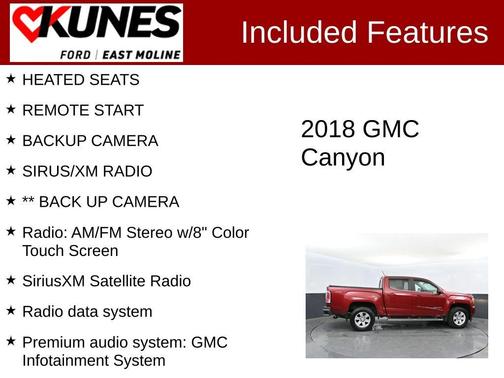 Red 2018 GMC Canyon SLE