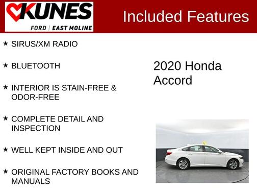 White 2020 Honda Accord LX 1.5T