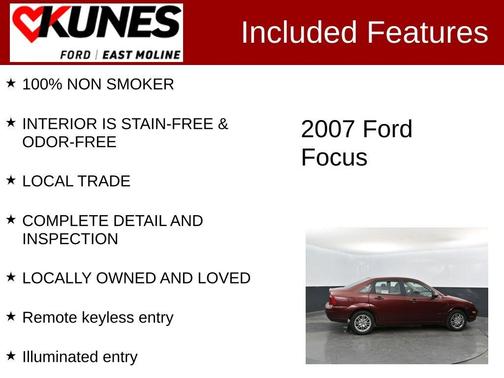 Maroon 2007 Ford Focus SE