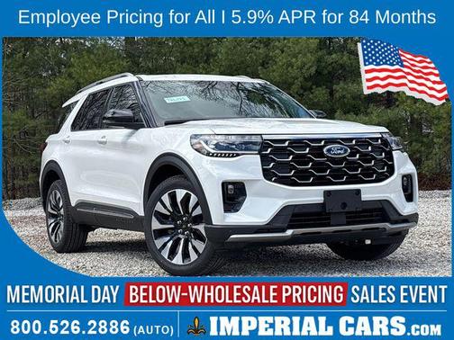 Star White Metallic Tri-Coat 2026 Ford Explorer Platinum