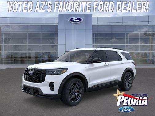 Star White Metallic Tri-Coat 2026 Ford Explorer ST-Line