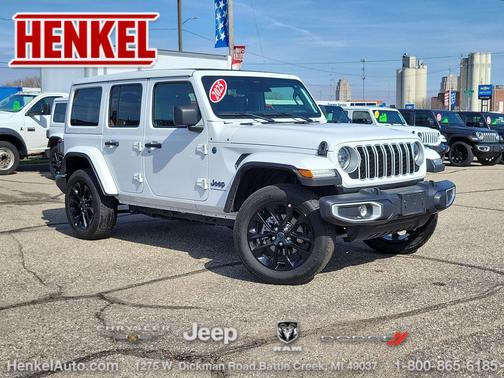 Bright White Clearcoat 2025 Jeep Wrangler 4xe Sahara
