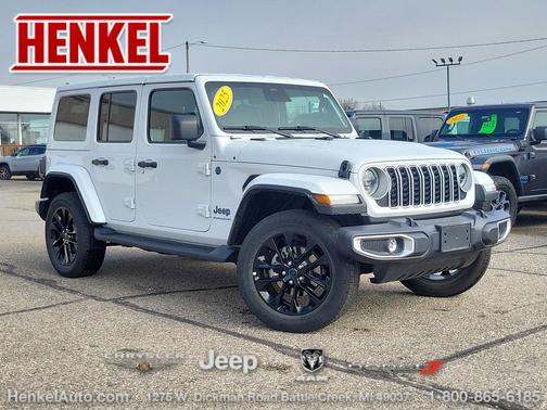 Bright White Clearcoat 2025 Jeep Wrangler 4xe Sahara
